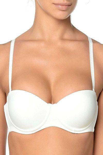 Orkide Sutien alb fără bretele pentru femei, fără sprijin