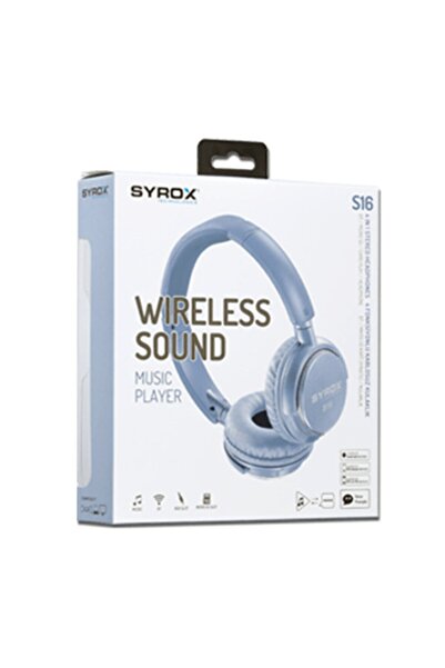 Syrox Kulaküstü Kablosuz Bluetooth Kulaklık Hafıza Kartı Girişli