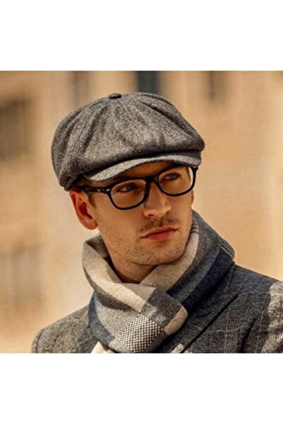 Mountain Deer Gri Yünlü Ingiliz Kasket Şapka Jewelry Shop Mens Peaky Blinders...