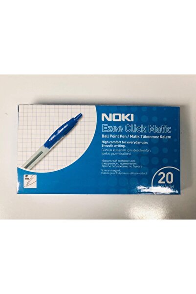 Noki Ezze Click Basmalı Tükenmez Mavi 0.1 Mm 20 Li Kutu