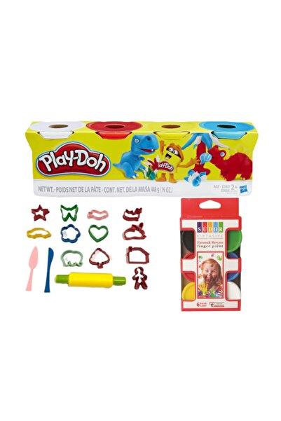Play Doh Play-doh 4'lü Oyun Hamuru Ve Kalıbı 6'lı Parmak Boyası