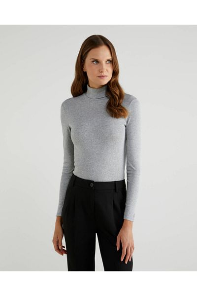 United Colors of Benetton Benetton 100% Cotton Turtleneck T-shirt
