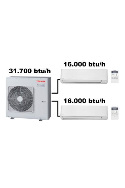 Toshiba Toshıba Multı Klima (iç Üniteler 16.000 Btu/h + 16.000 Btu/h )