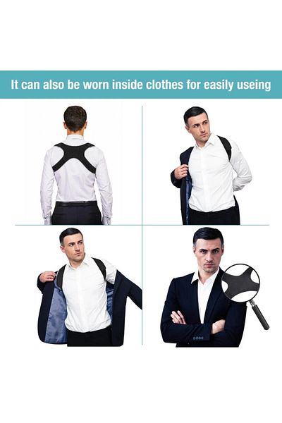 Ankaflex Unisex Μαύρος Ορθοπεδικός Κορσές - Σχεδιασμός Πλάτης Καμπούρας, Στήριξης Κλαβίδας και Όρθιας Στάσης