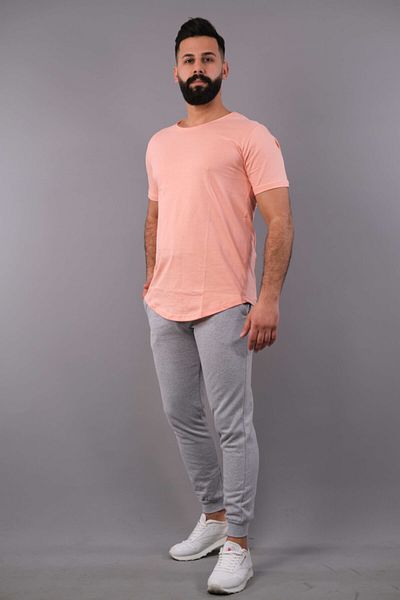 oversıze Plain Powder Color T-Shirt - Gray Sweatpants Slim Fit Bottom Top Sweatpants Set