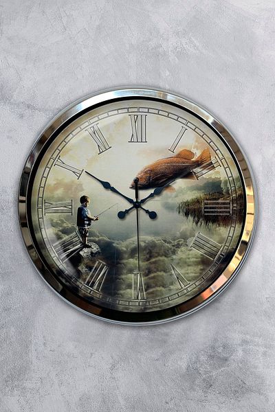 Kasva Concept 40 cm Chrome Metal Different Lives Wall Clock