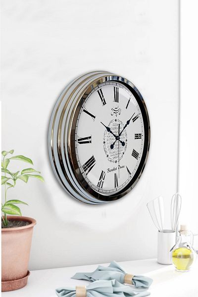 Kasva Concept Cadou Decorativ 40 Cm Crom Metal Binecuvântare Rugăciune Ceas de Perete