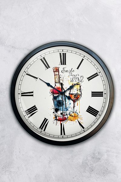 Kasva Concept Gift 40 cm Black Metal Bar Wall Clock