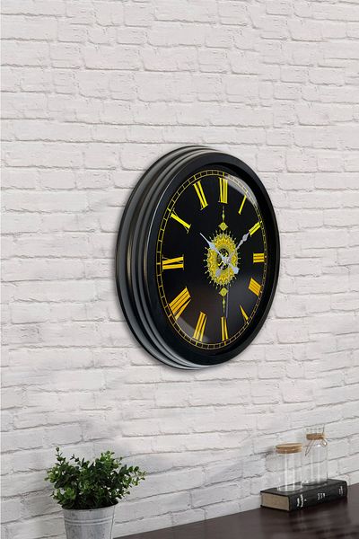 Kasva Concept Gift 40 cm Black Metal Verse Wall Clock