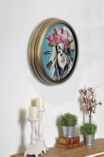 Kasva Concept 40 cm Antique Metal Decorative Wall Clock
