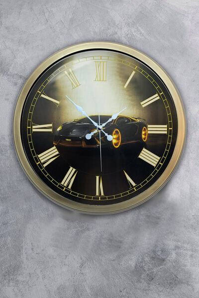 Dream Gift Ρολόι τοίχου δώρου αυτοκινήτου αντίκα μεταλλικό 40 εκ