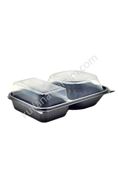 Özge Plastik 2 Bölmeli Kapaklı Hamburger Kabı 30'lu