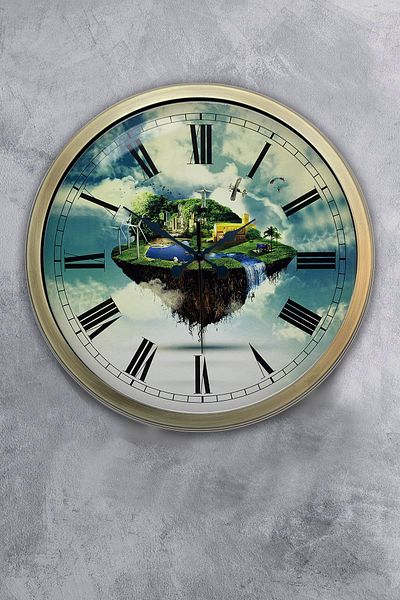 Kasva Concept Ρολόι τοίχου δώρου 40 cm Antique Metal Green Nature