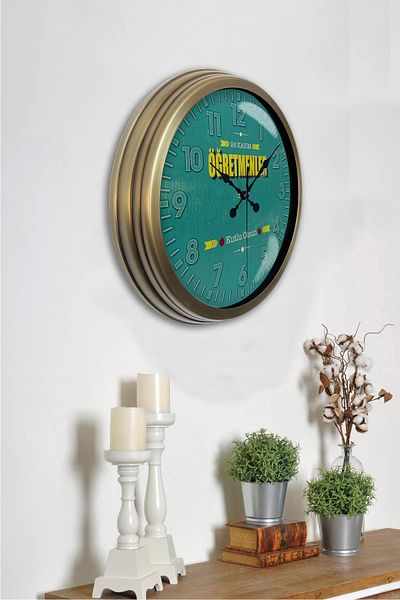 Kasva Concept 40 cm Tumbled Metal Teachers Day Wall Clock