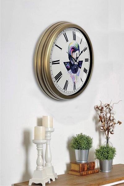 Kasva Concept 40 cm Tumbled Metal Hairdresser Wall Clock