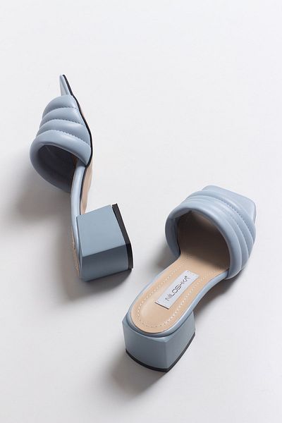 Niloshka Papuci de damă Baby Blue Puffy