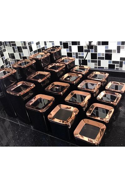 VİP AHMET 20 Piece Black Copper 4 Set Set