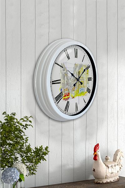 Kasva Concept Gift 40 cm White Metal Nostalgia Wall Clock