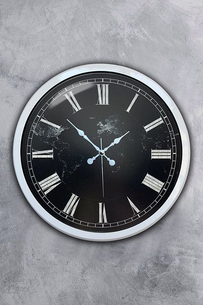 Kasva Concept Ρολόι τοίχου με μοτίβο από λευκό μεταλλικό μάρμαρο 40 cm