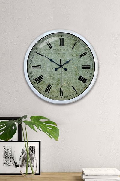 Kasva Concept Gift 40 cm White Metal Antique Wall Clock