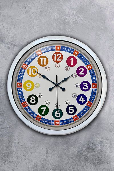 Kasva Concept Gift 40 cm White Metal English Class Wall Clock