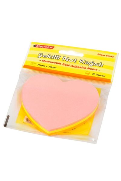 Bigpoint Heart Shaped Note Paper - 75 Sheets 12 Pack