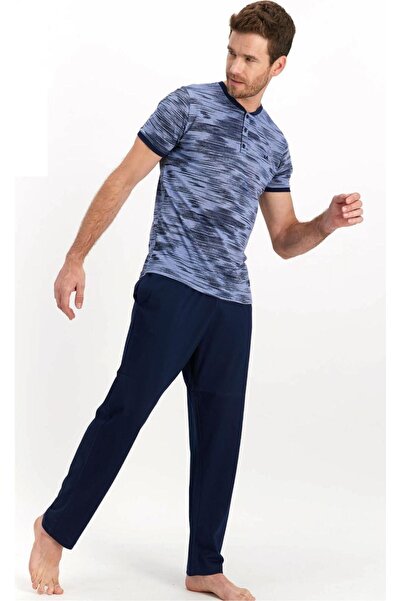 Arnetta 1362 Transitive Blue Men's Short Sleeve Pajama Set
