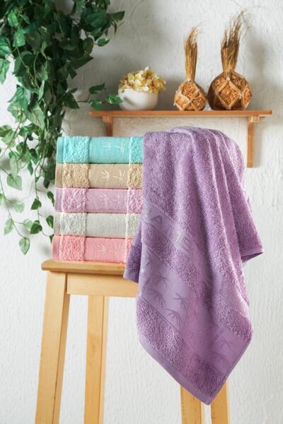 ELY PARKER Набір з 6 високопоглинаючих бамбукових бавовняних рушників - м'які рушники для рук та обличчя 50x90