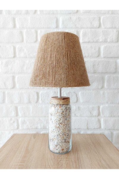 RETRO NOW Dolomid Doğal Taş Cam Ayaklı Abajur