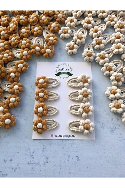 NATURA DESİGN Set de 4 catarame cu cataramă Daisy Knit