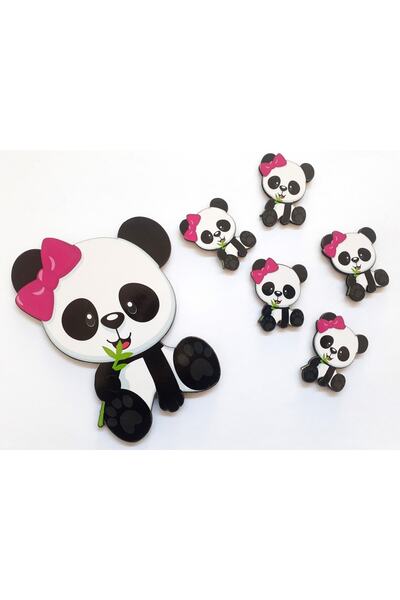 AKIN AKSESUAR HEDİYELİK Bambulu Sevimli Panda Figürlü Kapı Duvar Dolap Çocuk ...