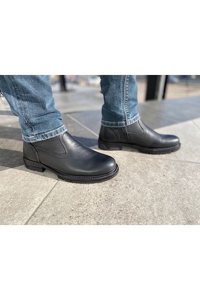 Geppetto Genuine Leather Fur Thermo Sole Boots Non-Slip Keeps Warm Water Resistant Ata Boots