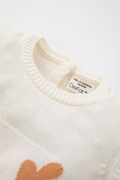 DeFacto Baby Girl New Year Themed Crew Neck Knitwear Jumpsuit