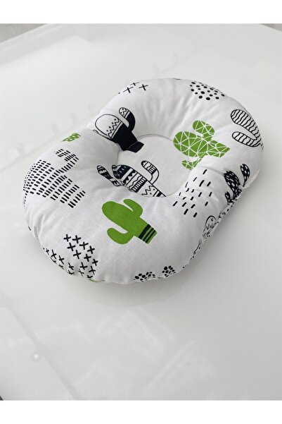 Jaju Baby وسادة رأس مسطحة على شكل صبار للأطفال حديثي الولادة من 0 إلى 12 شهرًا