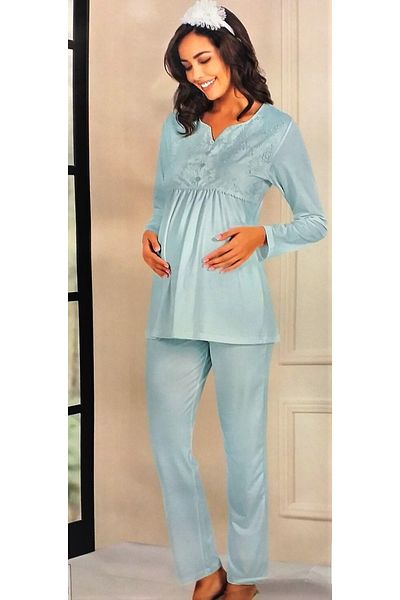 FLZ Set Pijama Maternitate Albastru
