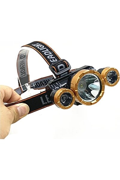 Genel Markalar Kafa Feneri Led Özellikli Usb Şarjlı 3 Gözlü 4 Modlu Oynarbaşl...