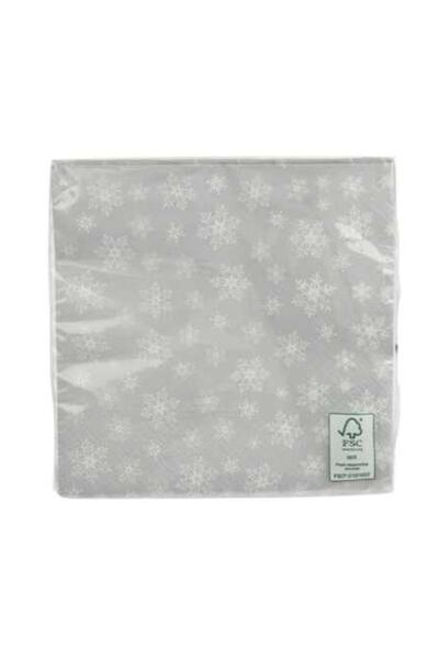 Via Gardenia منديل ورقي بتصميم ندفة الثلج رمادي 33*33 سم 20 قطعة