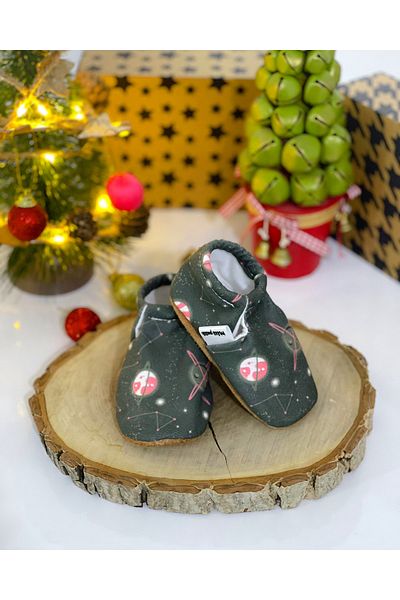 FG Store 100% Calfskin Non-Slip Sole Baby Booties