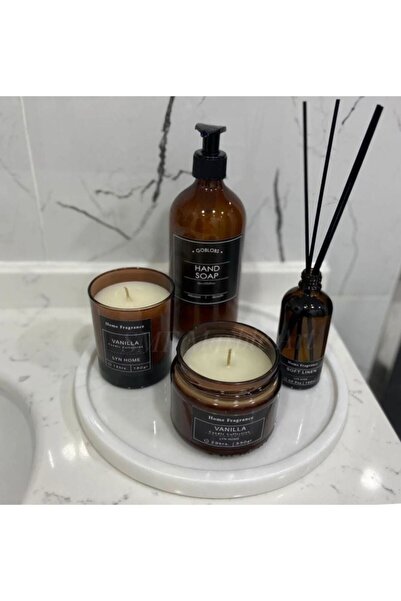 Sümeyra Marble Art فوليا - صينية رخامية دائرية باللون الأبيض مع انتقال رمادي ...