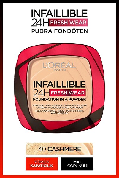 L'Oreal Paris Infaillible 24h Fresh Wear Süper Pudra Fondöten 40 Cashmere