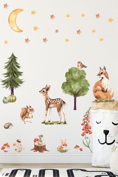 Piksel Grafik Autocolant pentru cameră pentru copii Prietenii junglei