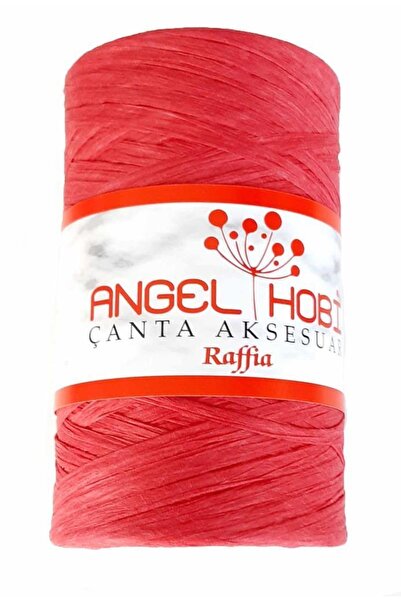 angel çanta aksesuar Kırmızı Renk Rafya Ip