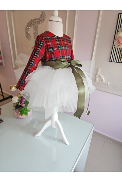 Tozpembebaby Fluffy Plaid Dress