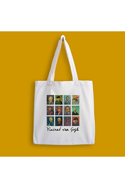 designedfy Van Gogh autoportret kolaž štampana platnena torba