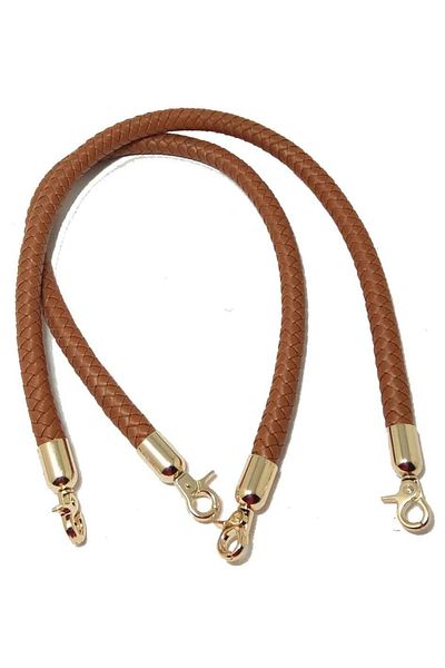 angel çanta aksesuar Light Gold Metal Tan Knitted Bag - Handle
