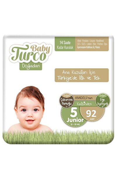 Baby Turco Doğadan Bebek Bezi Junior 5 Numara 92 Adet
