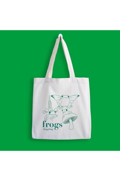 designedfy Υφασμάτινη τσάντα Frogs Printed