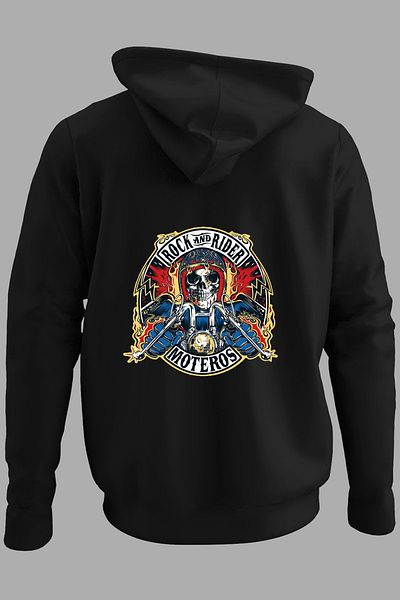Raf Coll Hanocă neagră supradimensionată unisex Sons Of Anarch imprimată digital