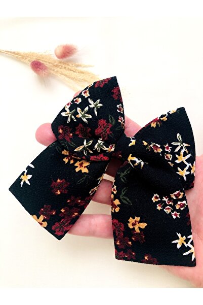 seyranat Висококачествена автоматична фиба за коса с черна флорална шарка за ...