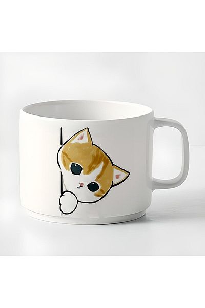 GünayStore Double Turkish Coffee Cup & Espresso Cute Kitten 180 Ml